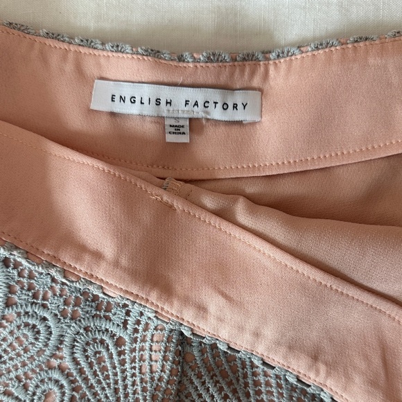 English Factory High Waist Lace Shorts - Gray and Pink - Picture 2 of 4
